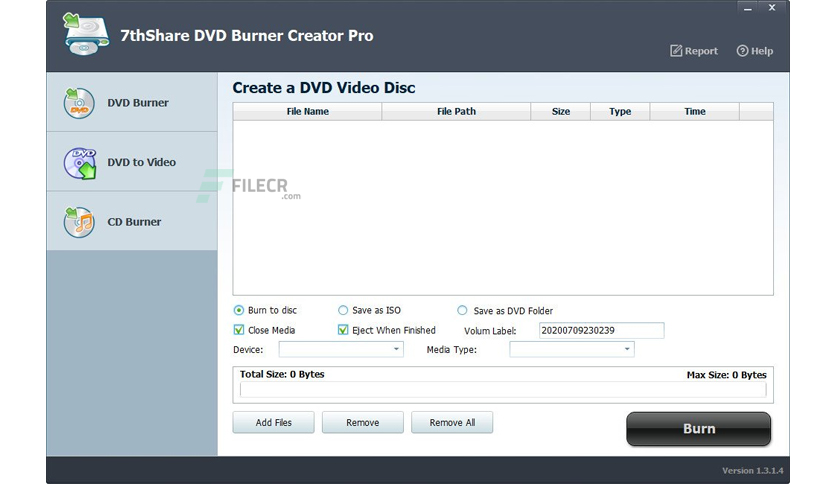 7thShare DVD Burner Creator Pro 1.3.1.4