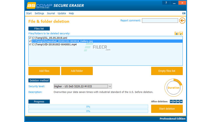 free download ASCOMP Secure Eraser Professional 6.100