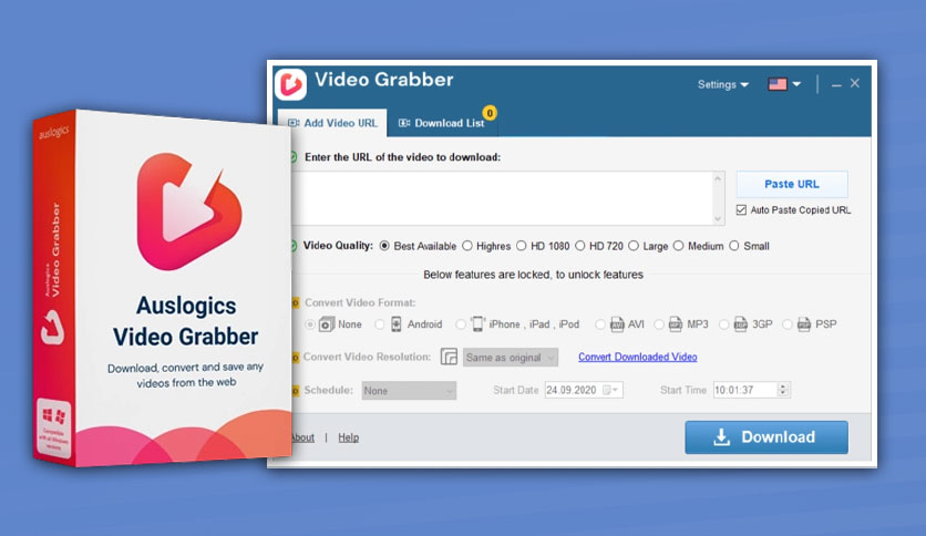 instal Auslogics Video Grabber Pro 1.0.0.4