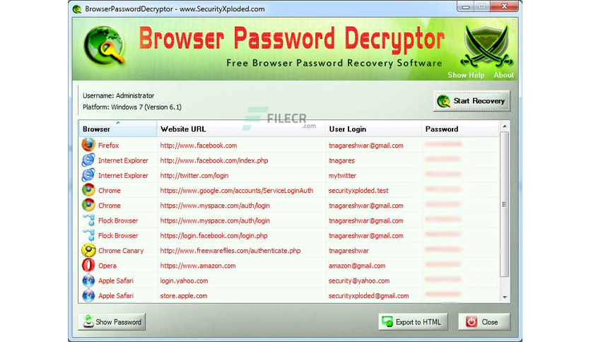 Browser Password Decryptor 14.0