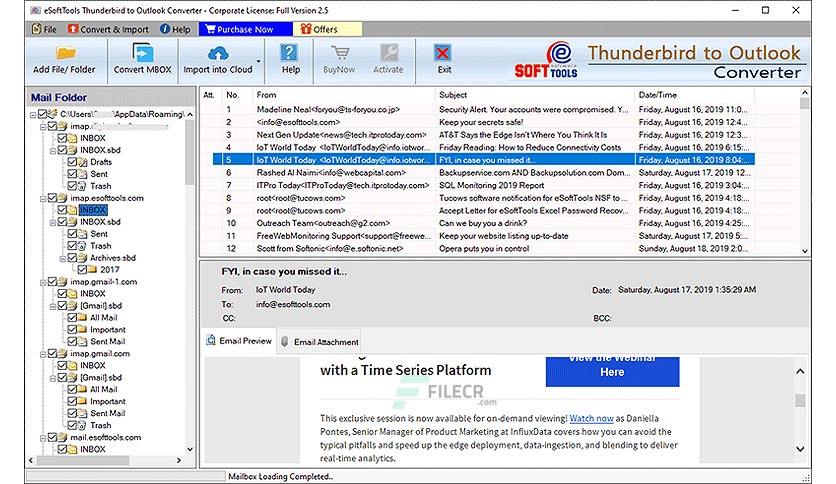 eSoftTools Thunderbird to Outlook Converter Crack