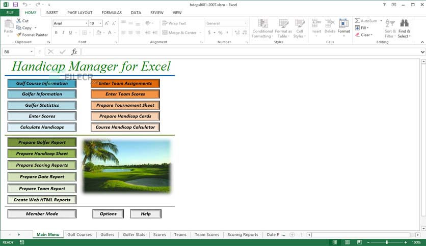 Handicap Manager 7.0.3.0 for Excel