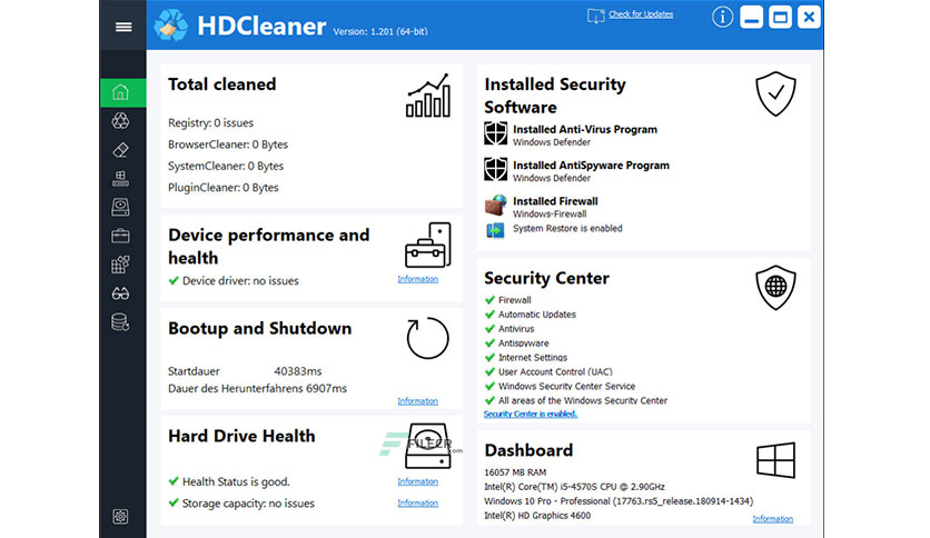 HDCleaner 2.051 free downloads