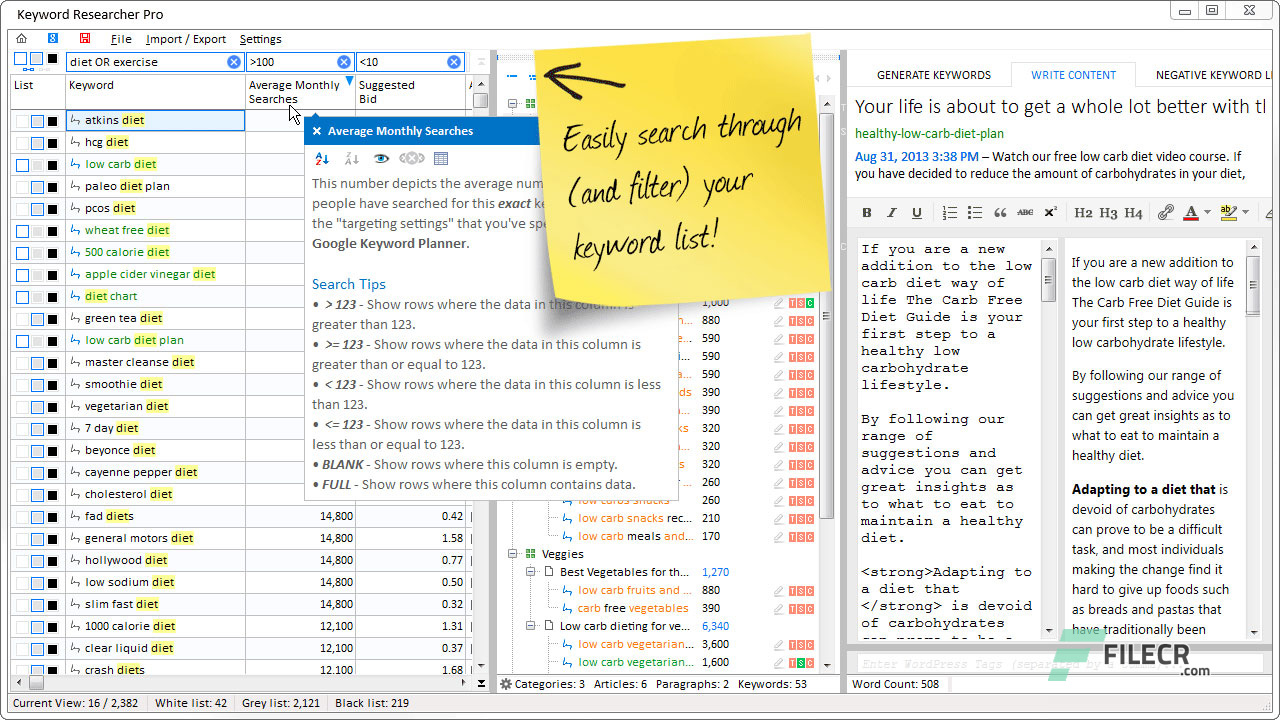 Keyword Researcher Pro 13.247 download the new for windows