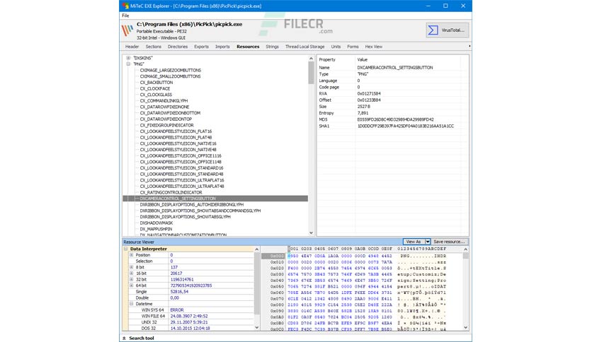 MiTeC EXE Explorer 3.6.5 free instals
