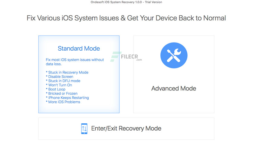 Ondesoft iOS System Recovery 2.0.0