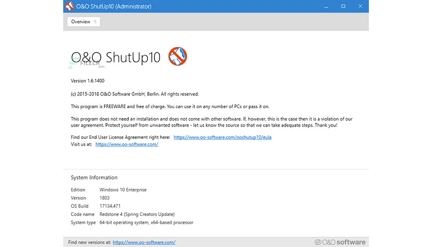 O&O ShutUp10 1.9.1436.400 download the last version for windows