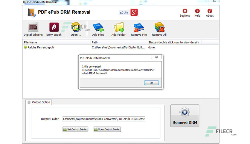 PDF ePub DRM Removal 4.22.10316.368