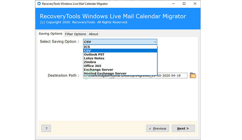 RecoveryTools Windows Live Mail Calendar Migrator Crack