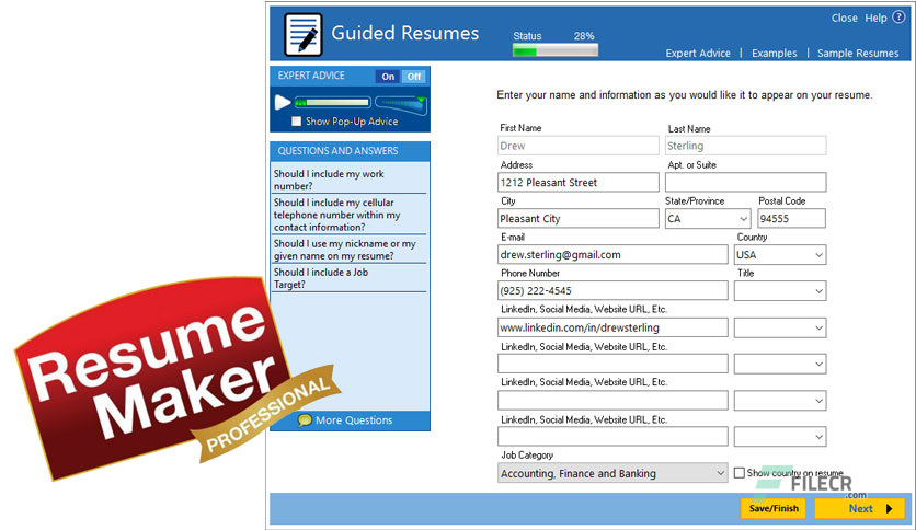 ResumeMaker Professional Deluxe 20.2.1.5036 instaling