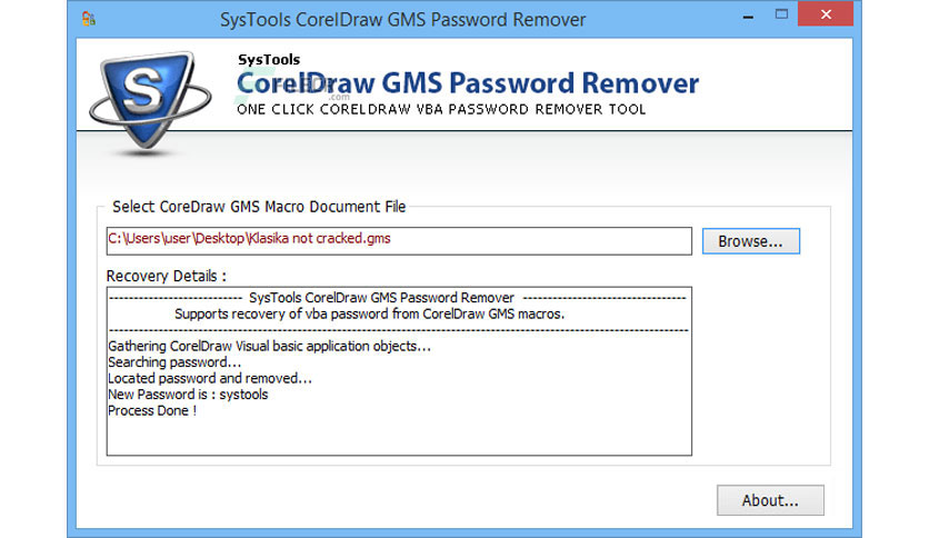 SysTools CorelDraw GMS Password Remover Crack