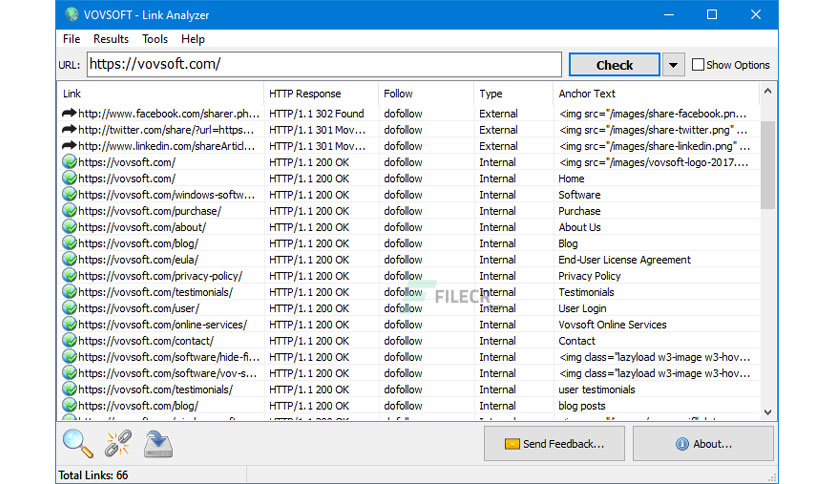 download the new version for windows VOVSOFT Link Analyzer 1.7