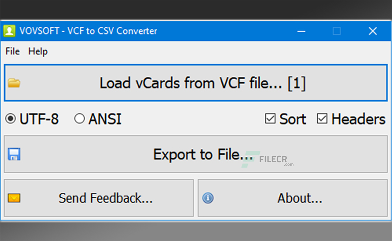 instal VovSoft CSV to VCF Converter 4.2.0