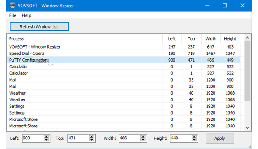 free for mac download VOVSOFT Window Resizer 3.1