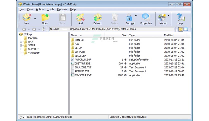 WinArchiver Virtual Drive 5.3.0 download the new