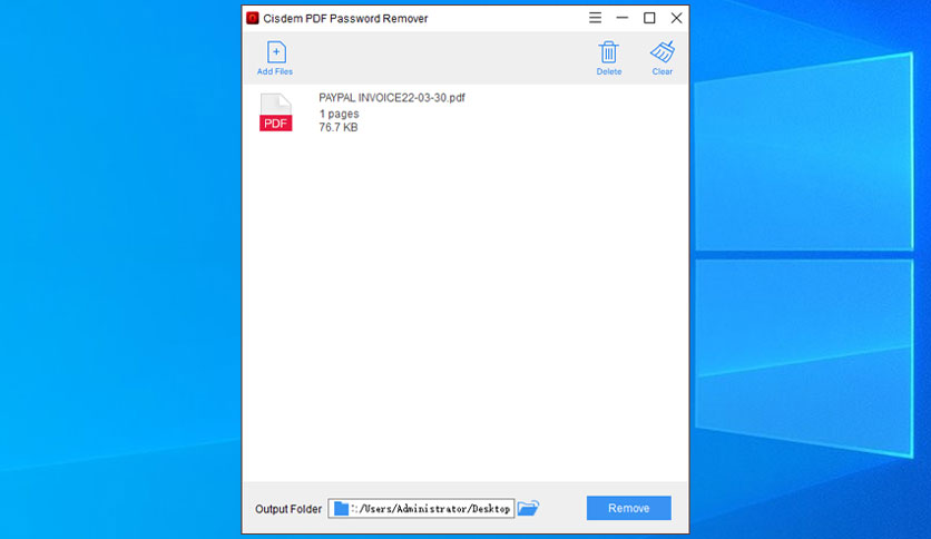 cisdem pdf password remover