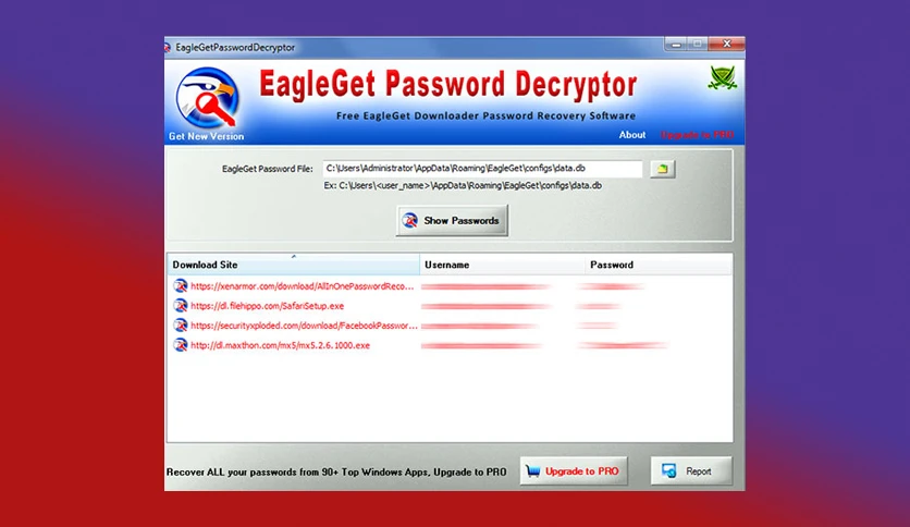 How to Recover Download Site Passwords from EagleGet Downloader
